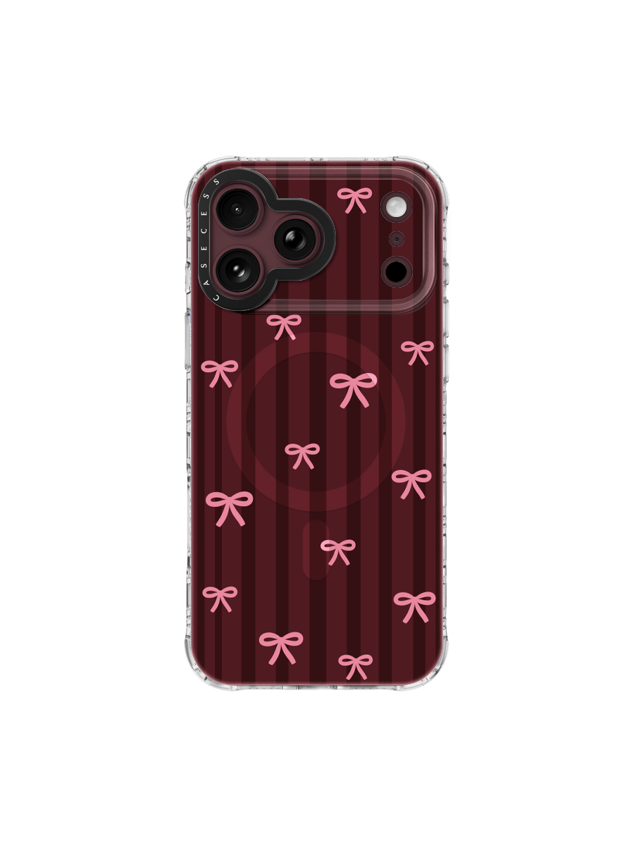 Burgundy Bow Check