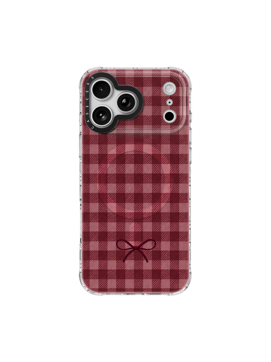 Burgundy Ribbon Check