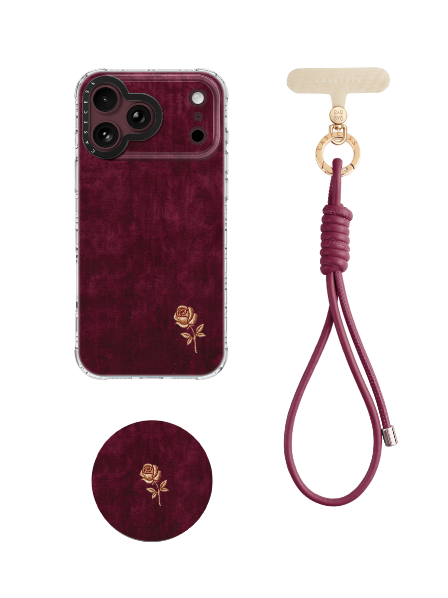 Phantom Rose Encore – Burgundy & Gold Wrist Carry Set 3-Piece