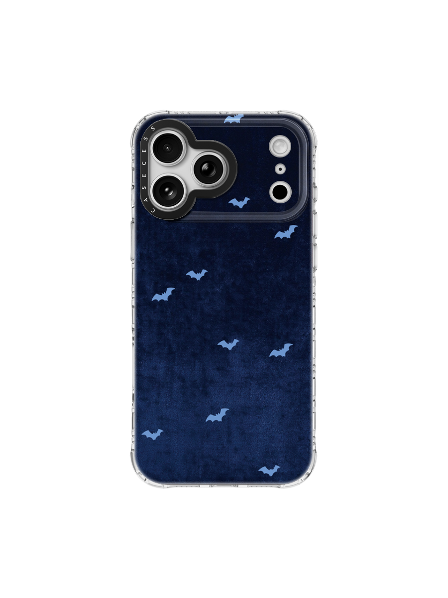 Bat Nocturne – Midnight Blue Iridescent Mirror Case – MagSafe Compatible