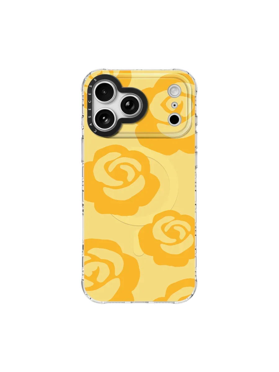 Rose in the Moment – Golden Joy Iridescent iPhone Case – MagSafe Compatible