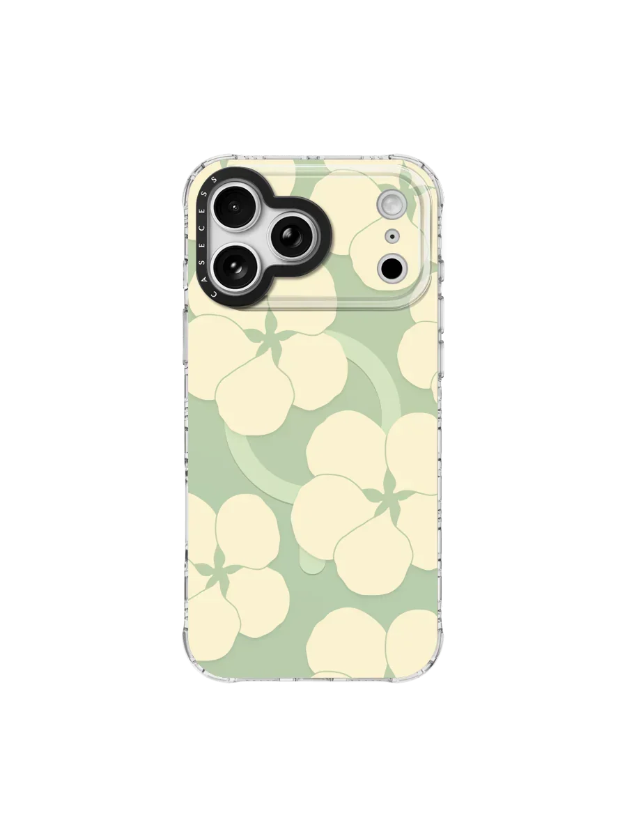Geranium Eclipse – Sage Green Iridescent iPhone Case – MagSafe Compatible