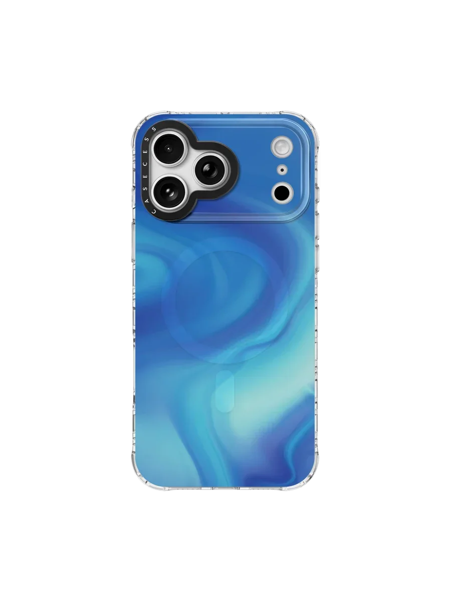 Blue Current Iridescent Mirror iPhone Case