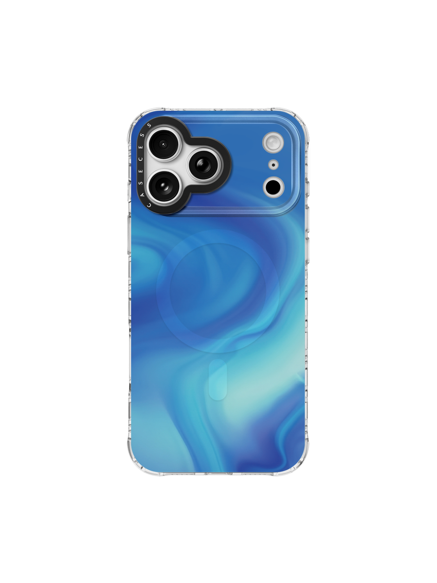 Blue Current Iridescent Mirror iPhone Case