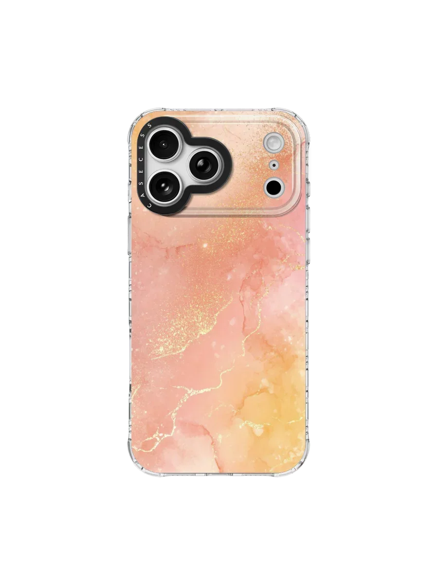 Peach Glow Glitter Print iPhone case – MagSafe Compatible