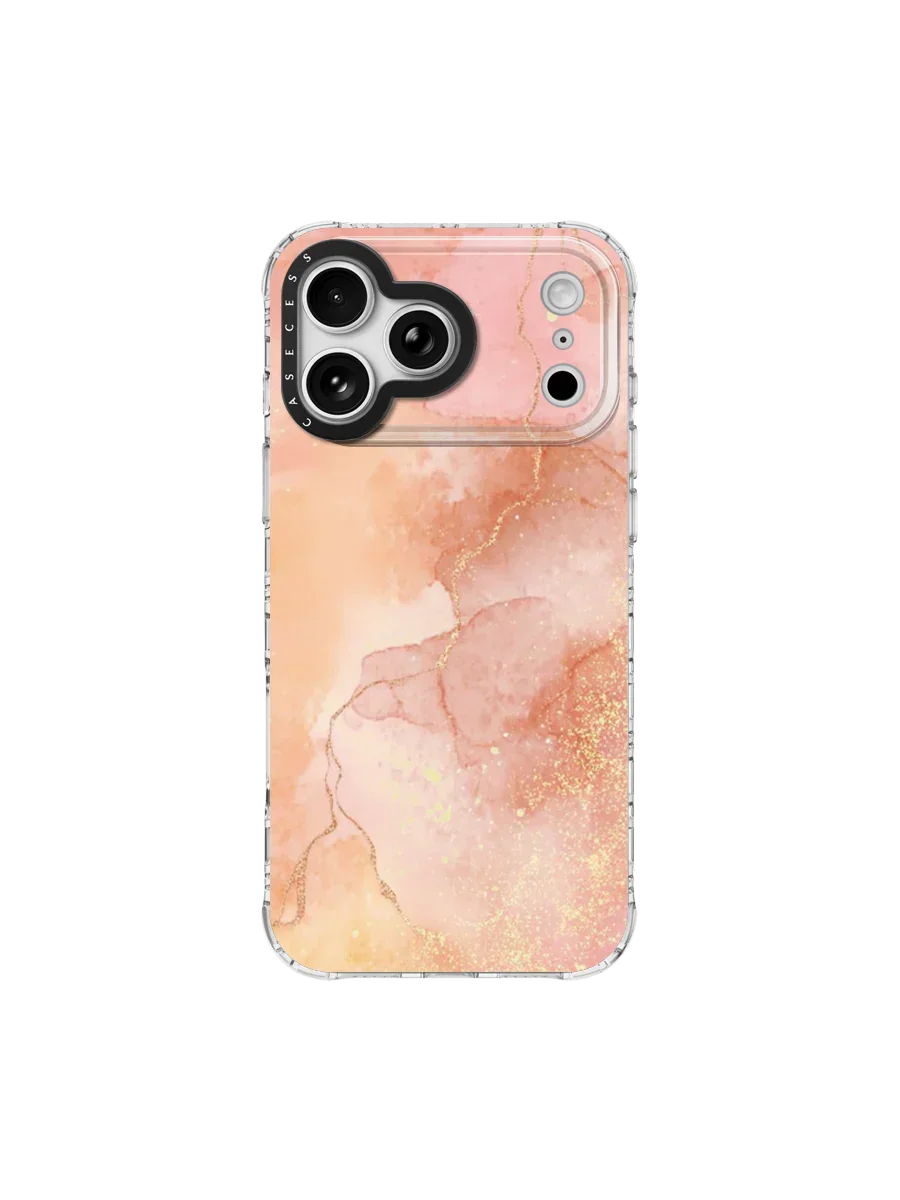 Peach Veil Glitter Print iPhone case – MagSafe Compatible