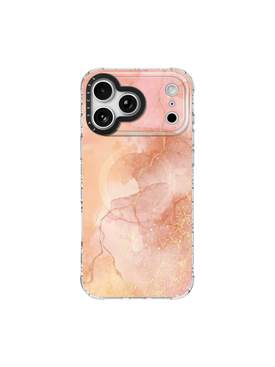 Peach Veil Iridescent Mirror iPhone case – MagSafe Compatible