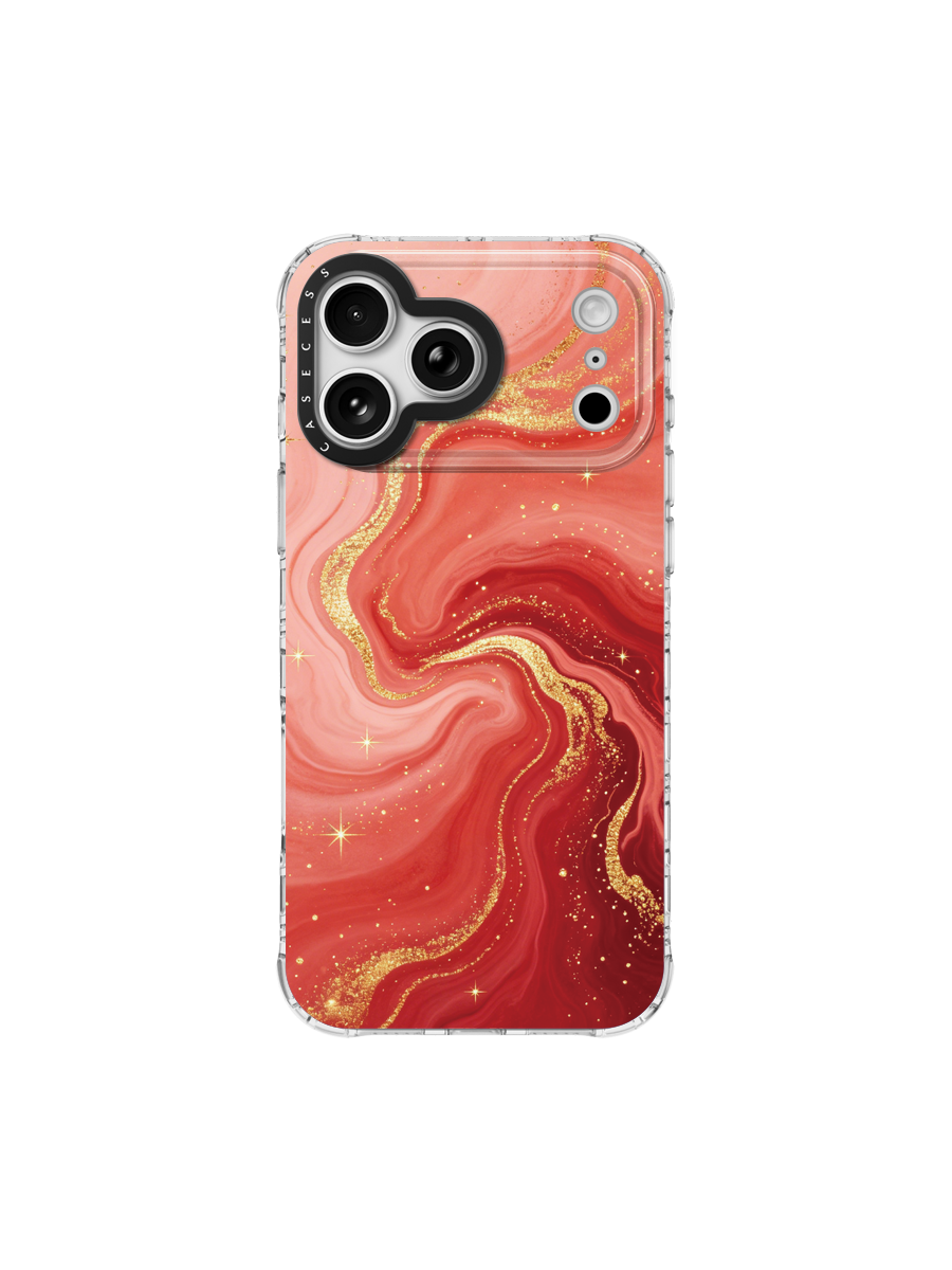 Crimson Stardust Iridescent Mirror iPhone Case – MagSafe Compatible