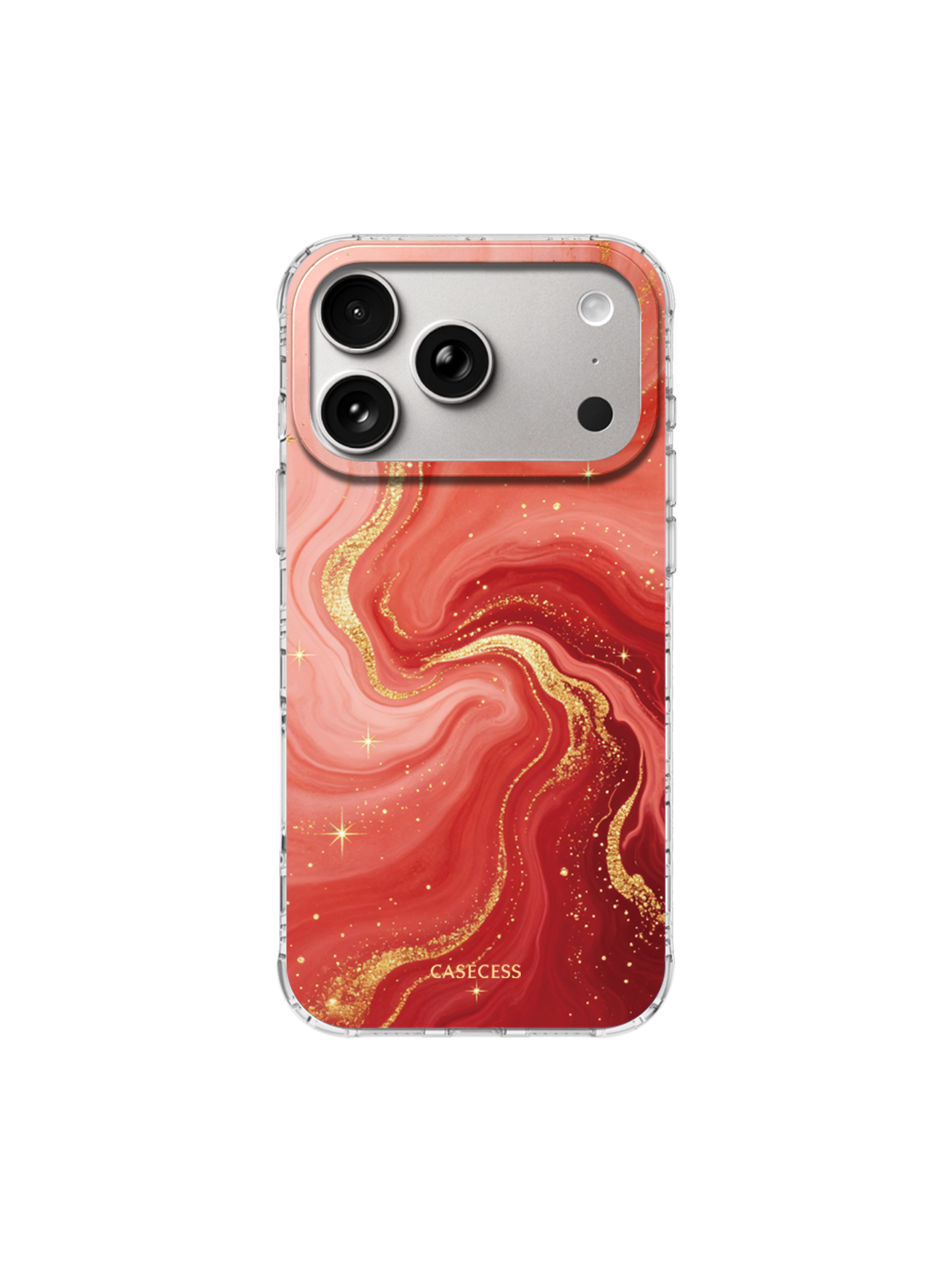 Crimson Stardust Iridescent Mirror iPhone Case – MagSafe Compatible