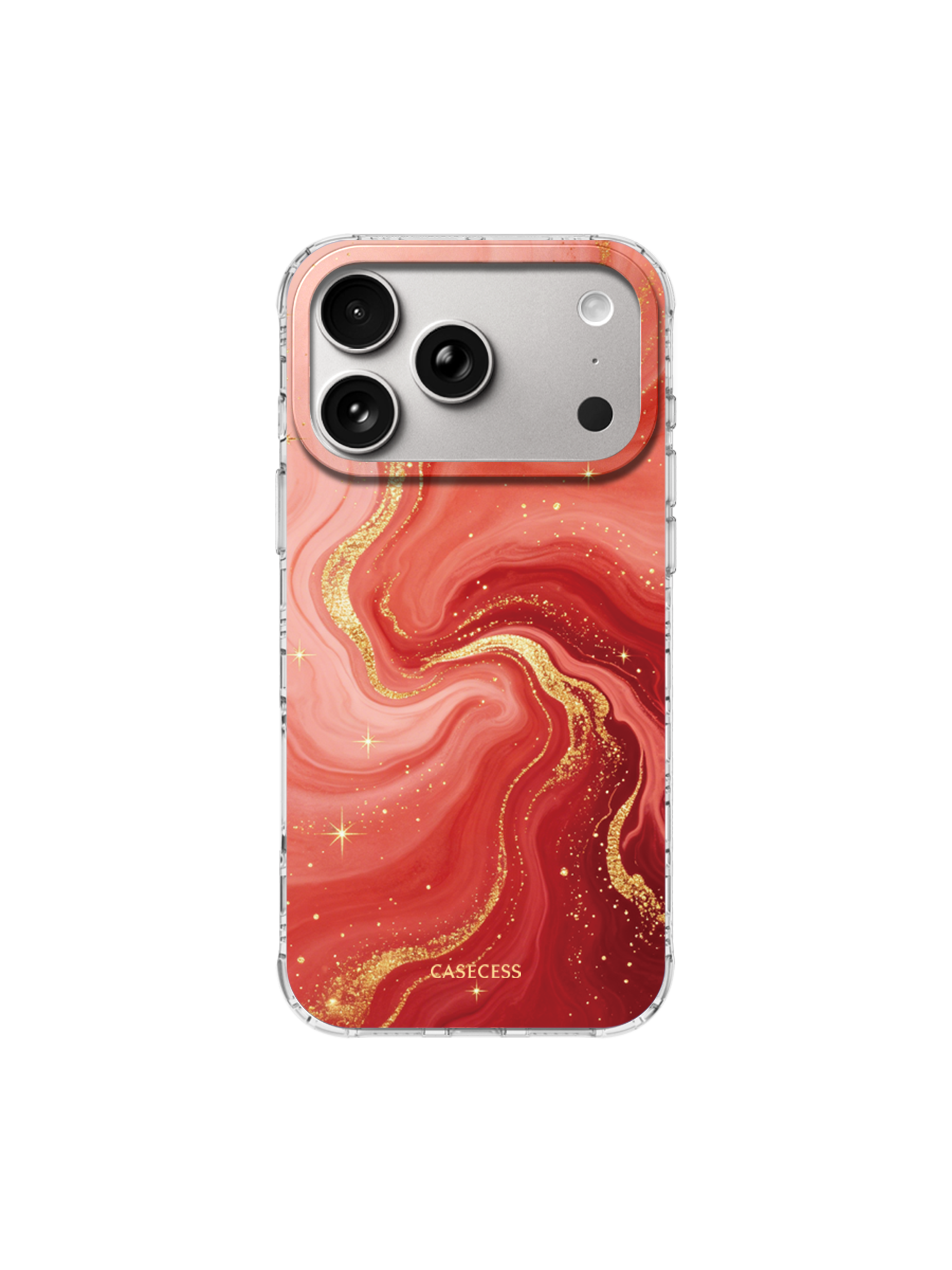 Crimson Stardust Iridescent Mirror iPhone Case – MagSafe Compatible