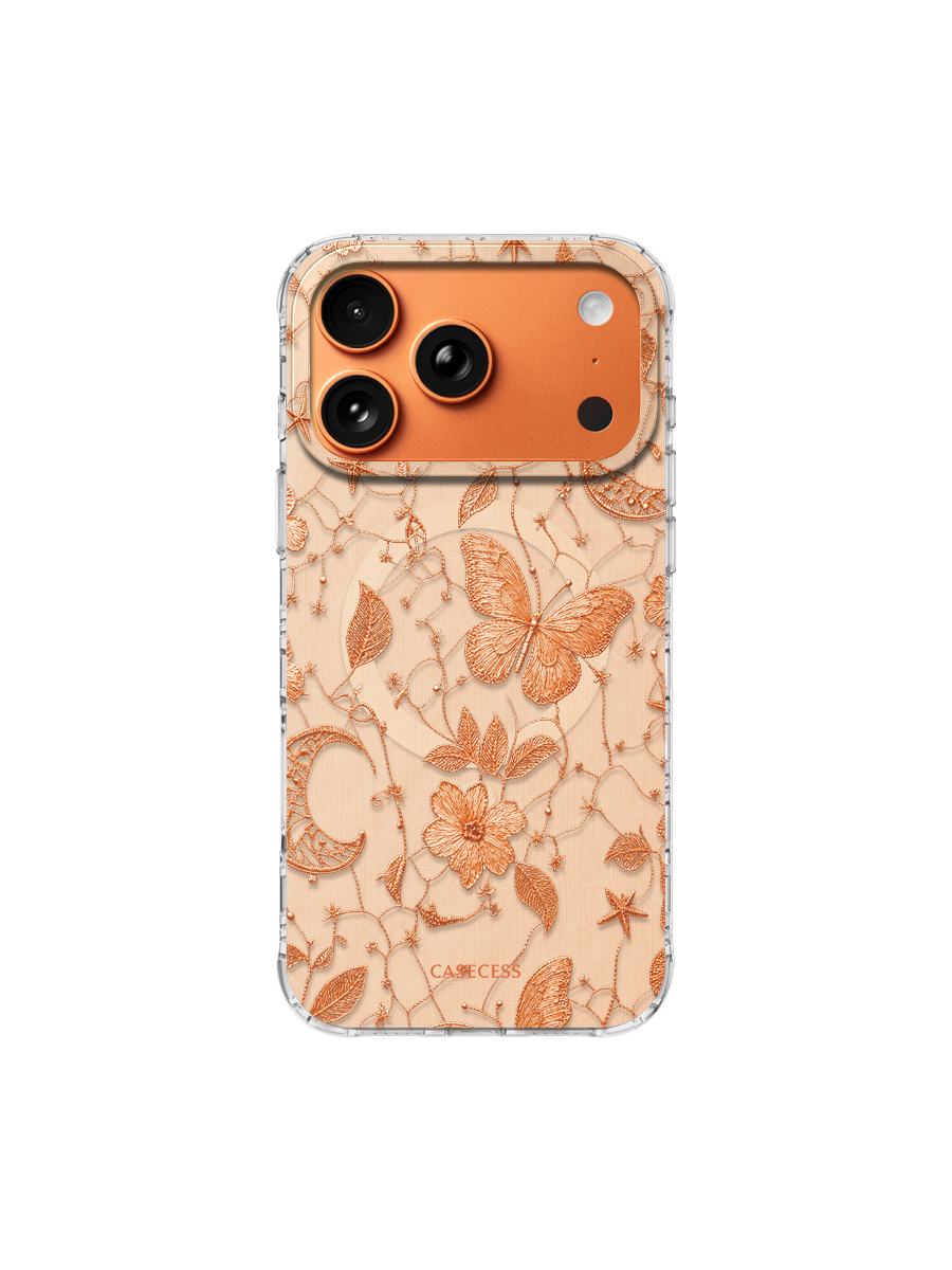 Moonvine Butterfly-Amber Glow Iridescent Mirror Case MagSafe Compatible 