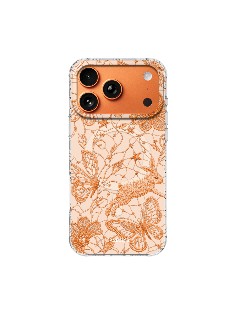 Moonhare Garden – Apricot Glow Iridescent Mirror Case