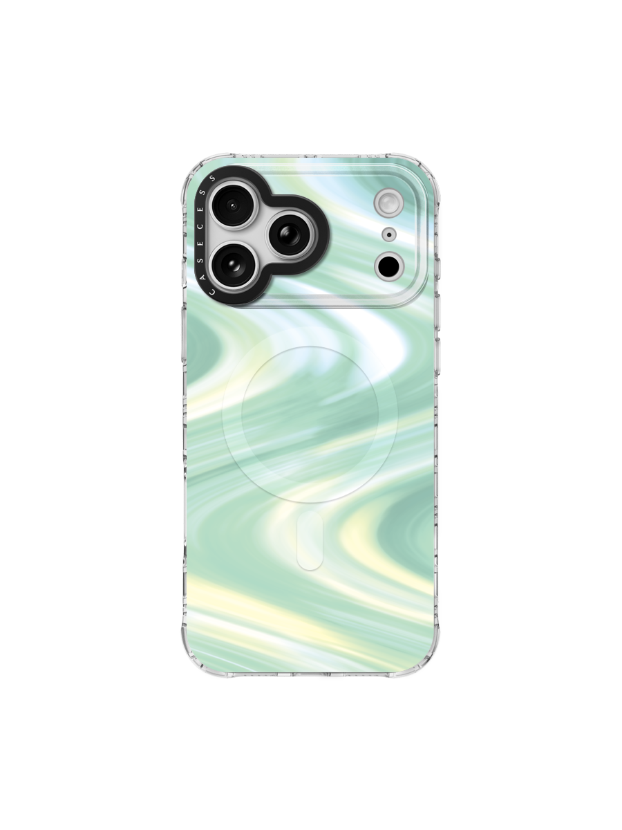 Verdant Whisper – Soft Meadow Iridescent Mirror Case MagSafe Compatible 