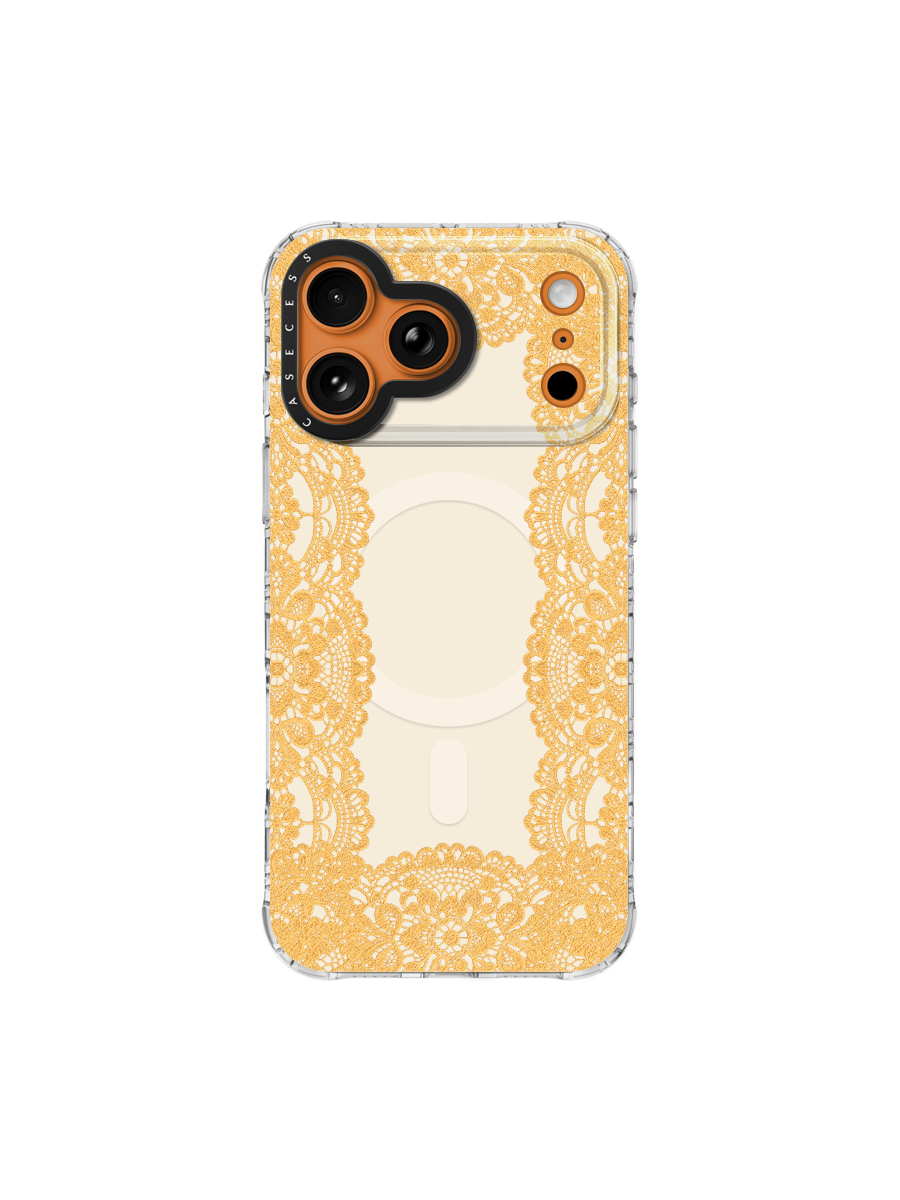 Lace Veil – Golden Honey Iridescent Mirror Case MagSafe Compatible 