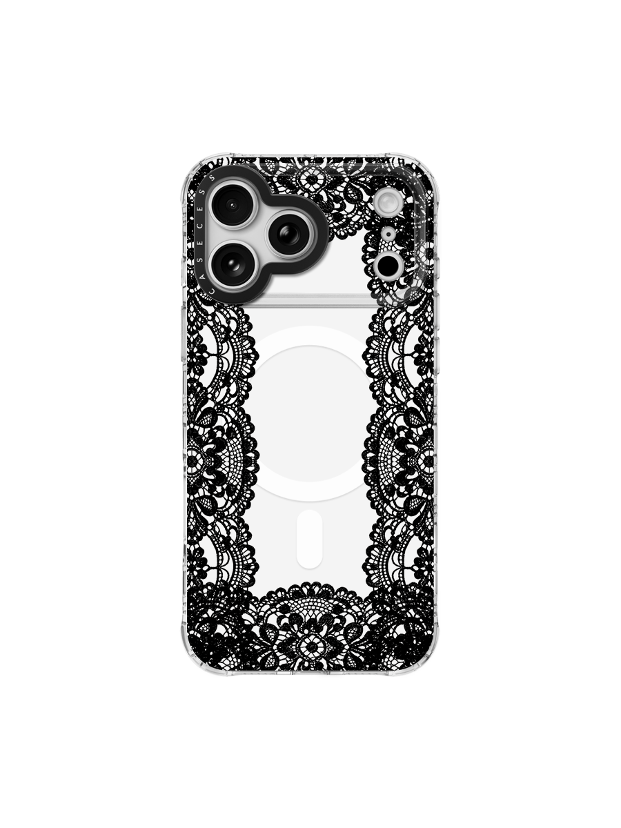 Lace Veil – Midnight Noir Iridescent Mirror Case MagSafe Compatible 