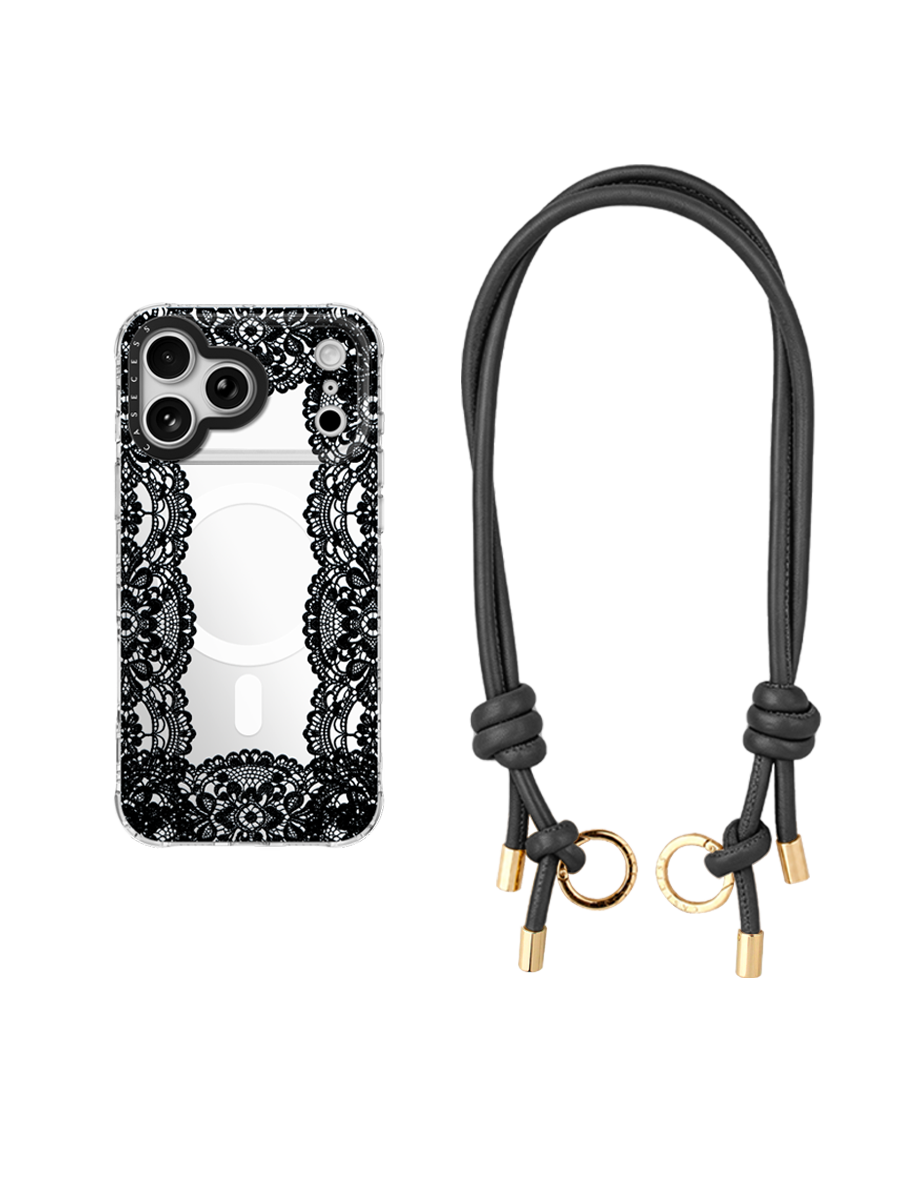Lace Veil – Midnight Noir Crossbody Utility Set 2-Piece