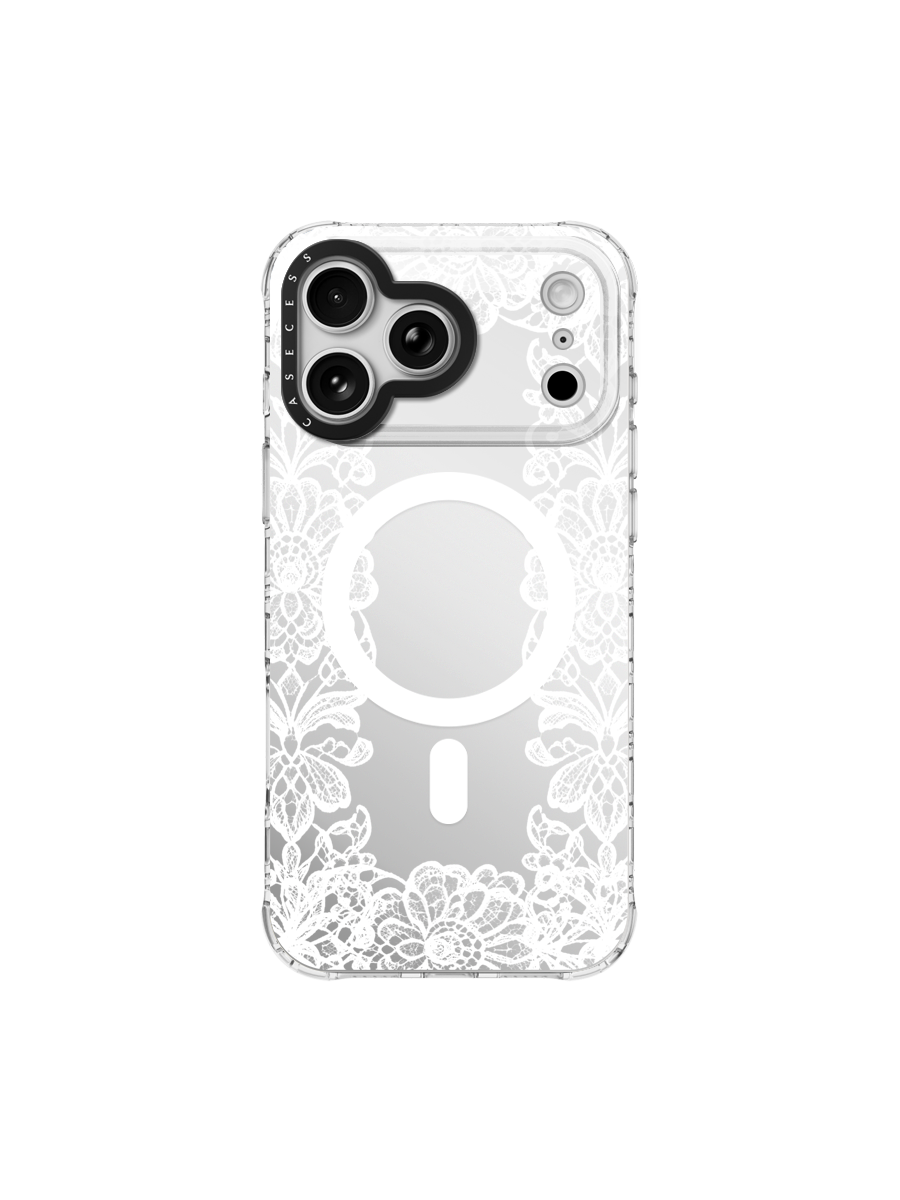 Victorian Keepsake – Ivory Iridescent Mirror Case MagSafe Compatible 