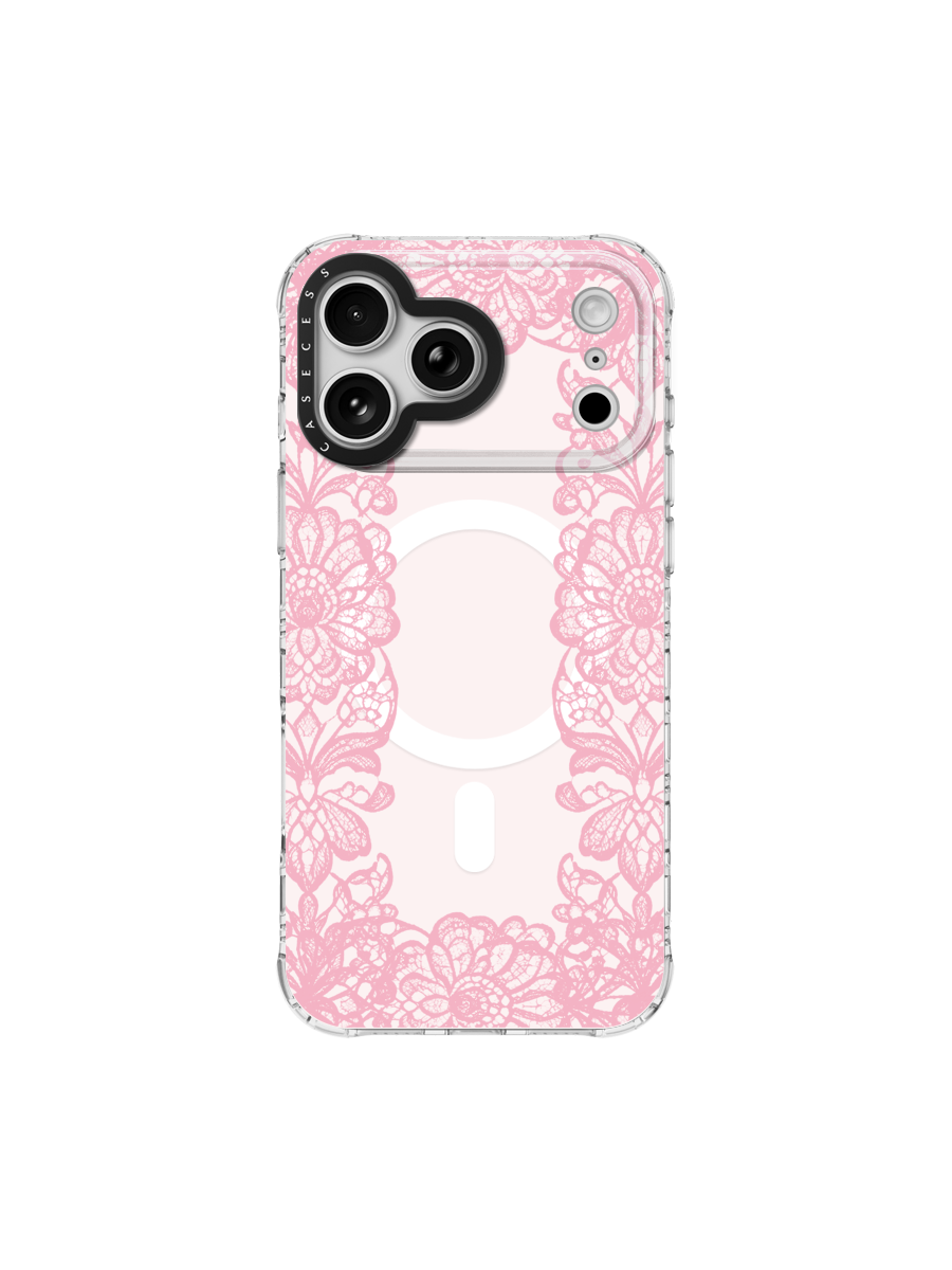 Victorian Keepsake – Blush Iridescent Mirror Case MagSafe Compatible 