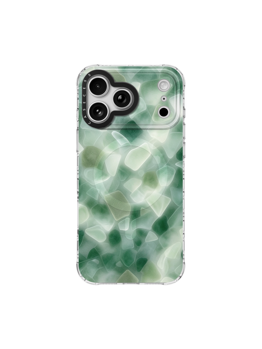 Verdant Sea Glass Pearl Shell iPhone case
