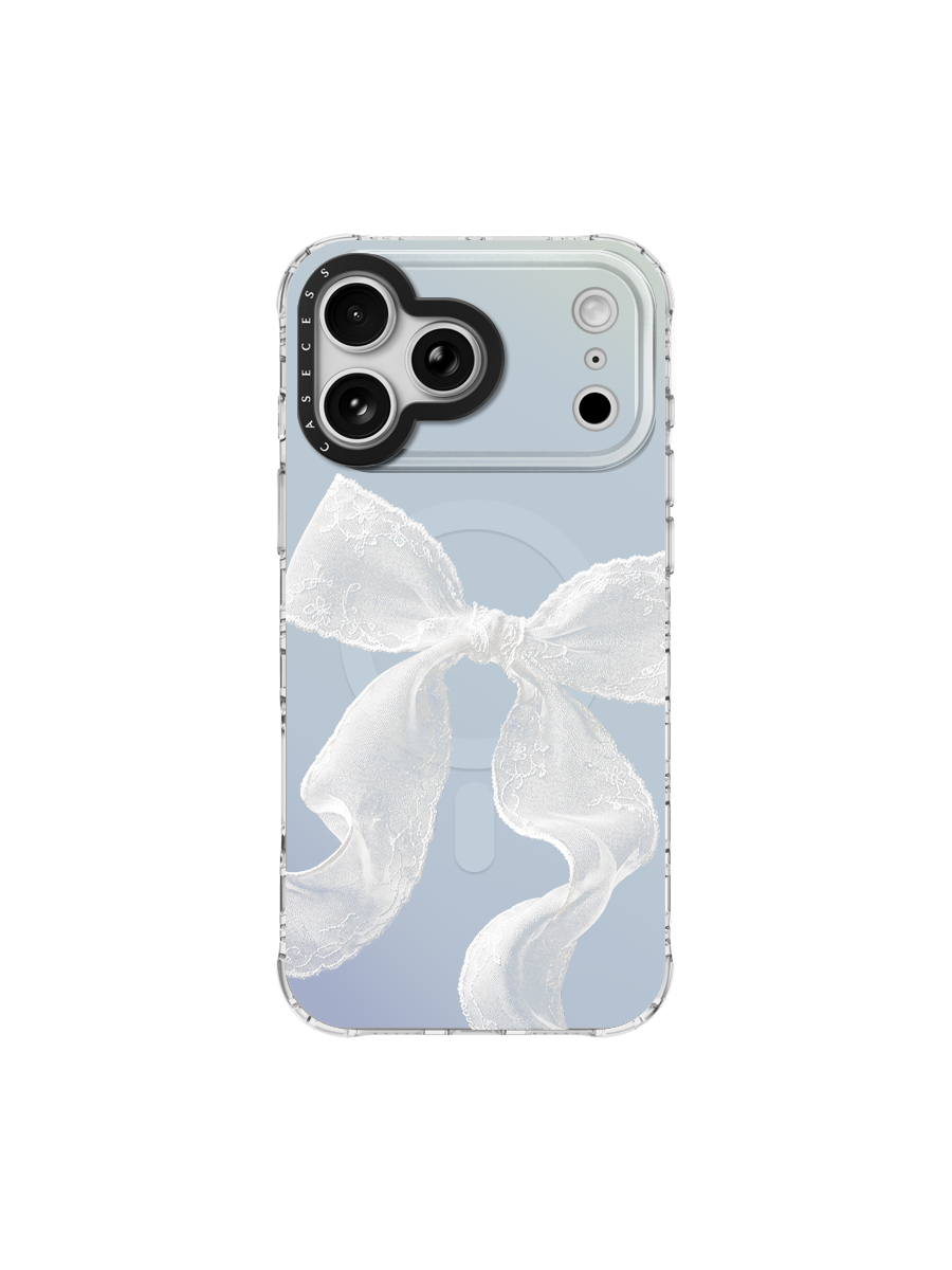 Ribbon Veil – Frost Blue Iridescent Case MagSafe Compatible 