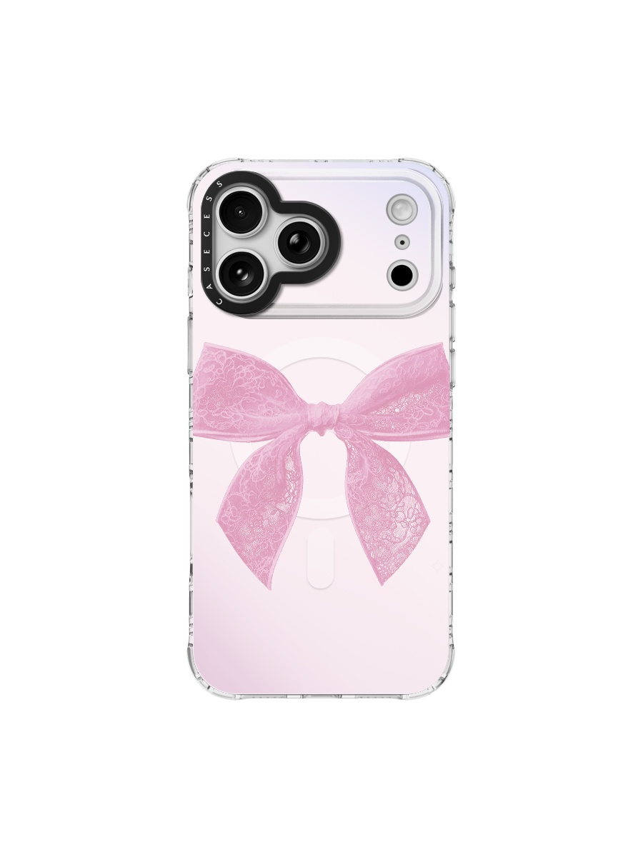 Ethereal Bow – Rose Blush Iridescent Case MagSafe Compatible 