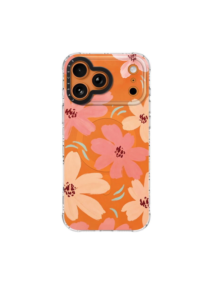 Tangerine Bloom Dance Iridescent Case MagSafe Compatible 