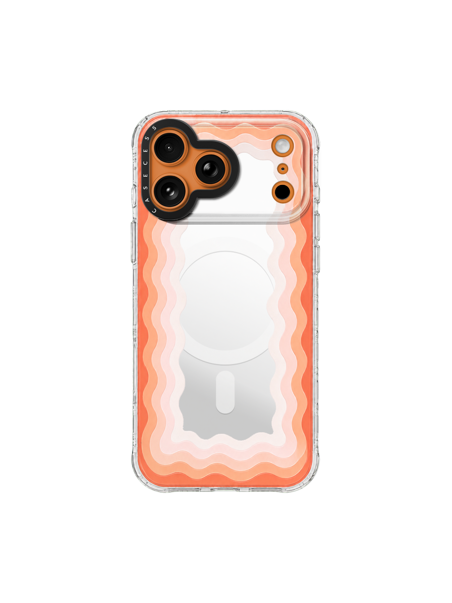 Joyful Ripple – Tangerine Iridescent Mirror Case MagSafe Compatible 