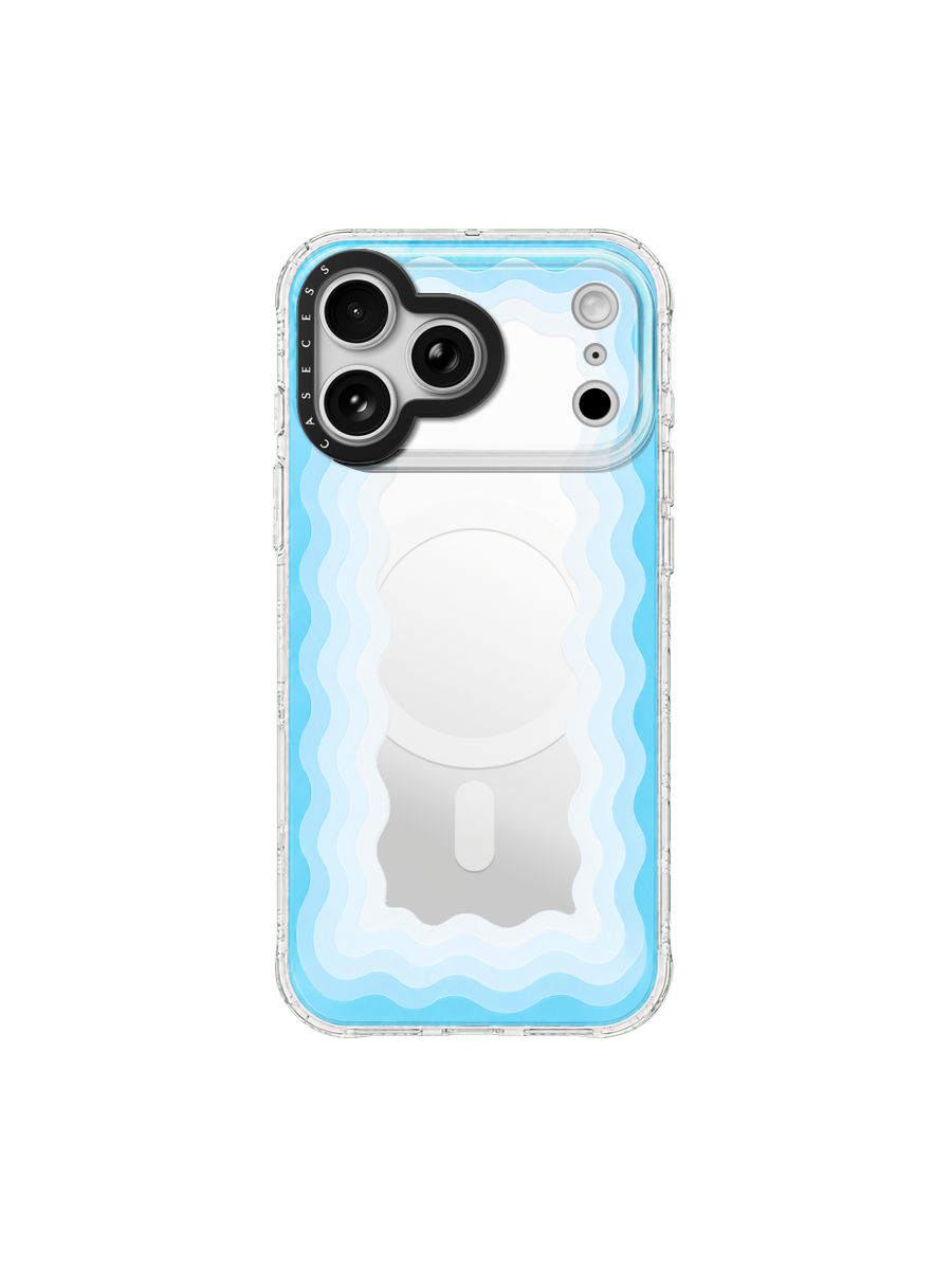Joyful Ripple – Pool Blue Iridescent Mirror Case MagSafe Compatible 