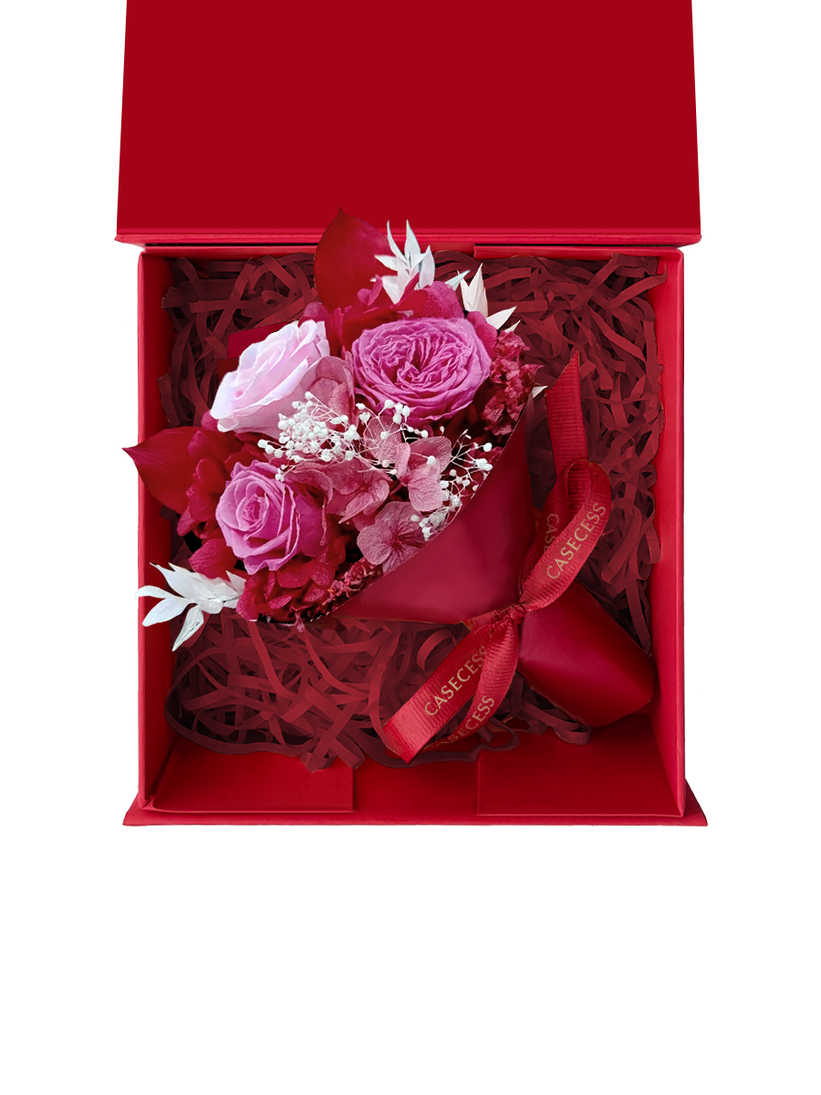 Pink Rose Preserved Flower-Mini Bouquet