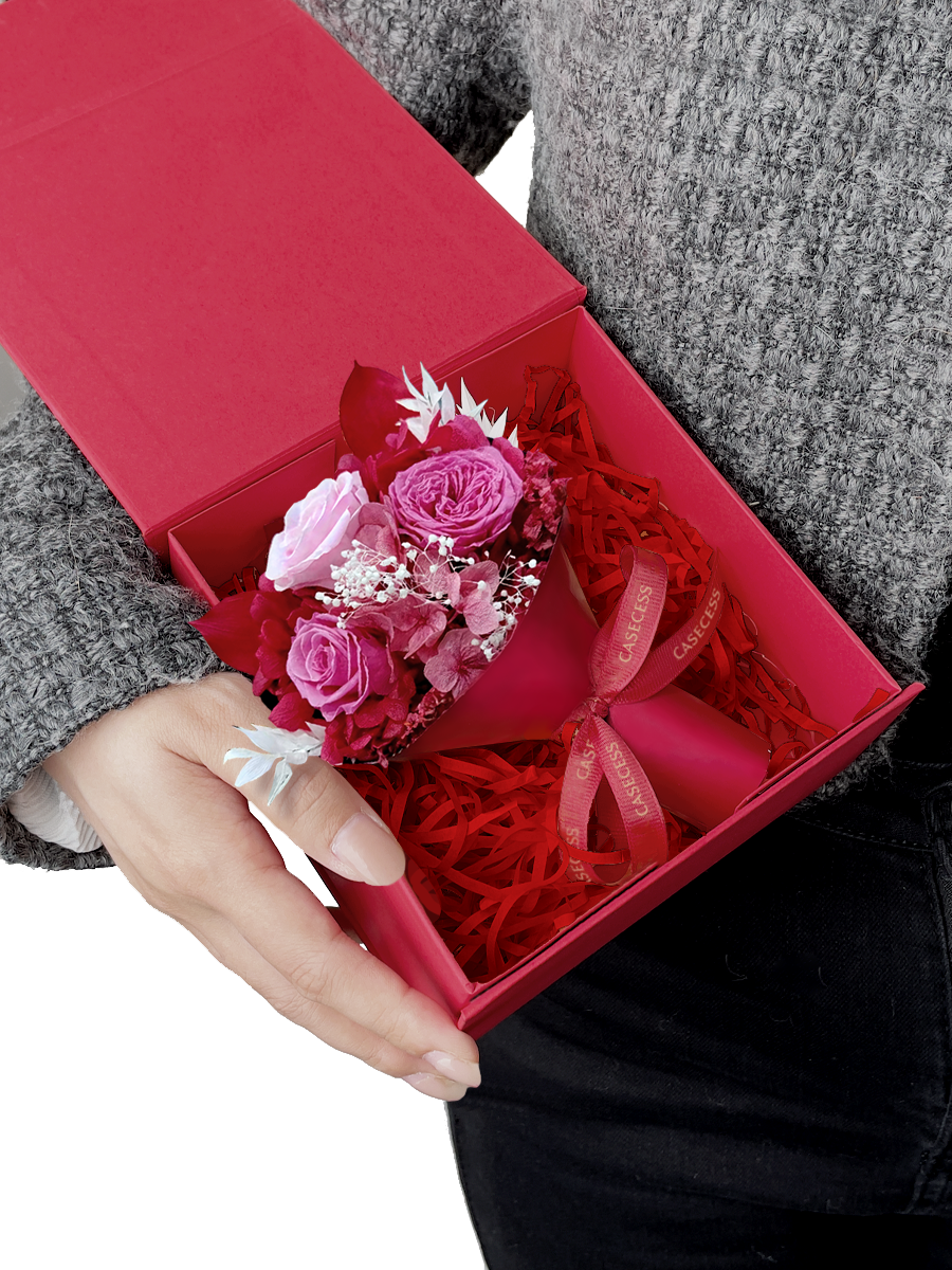 Pink Rose Preserved Flower-Mini Bouquet