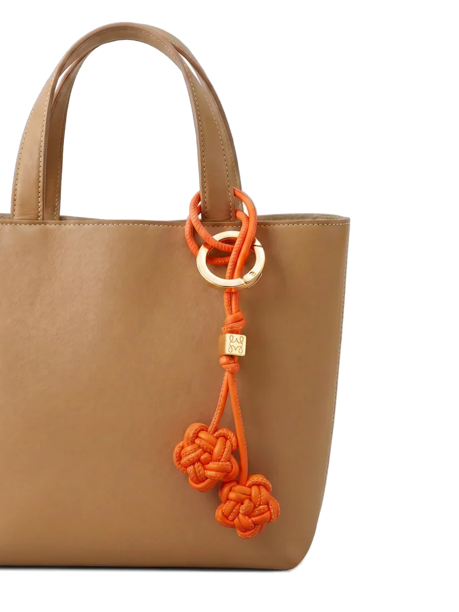 LeatherLoop Bloom Knot Charm– Sunset Orange