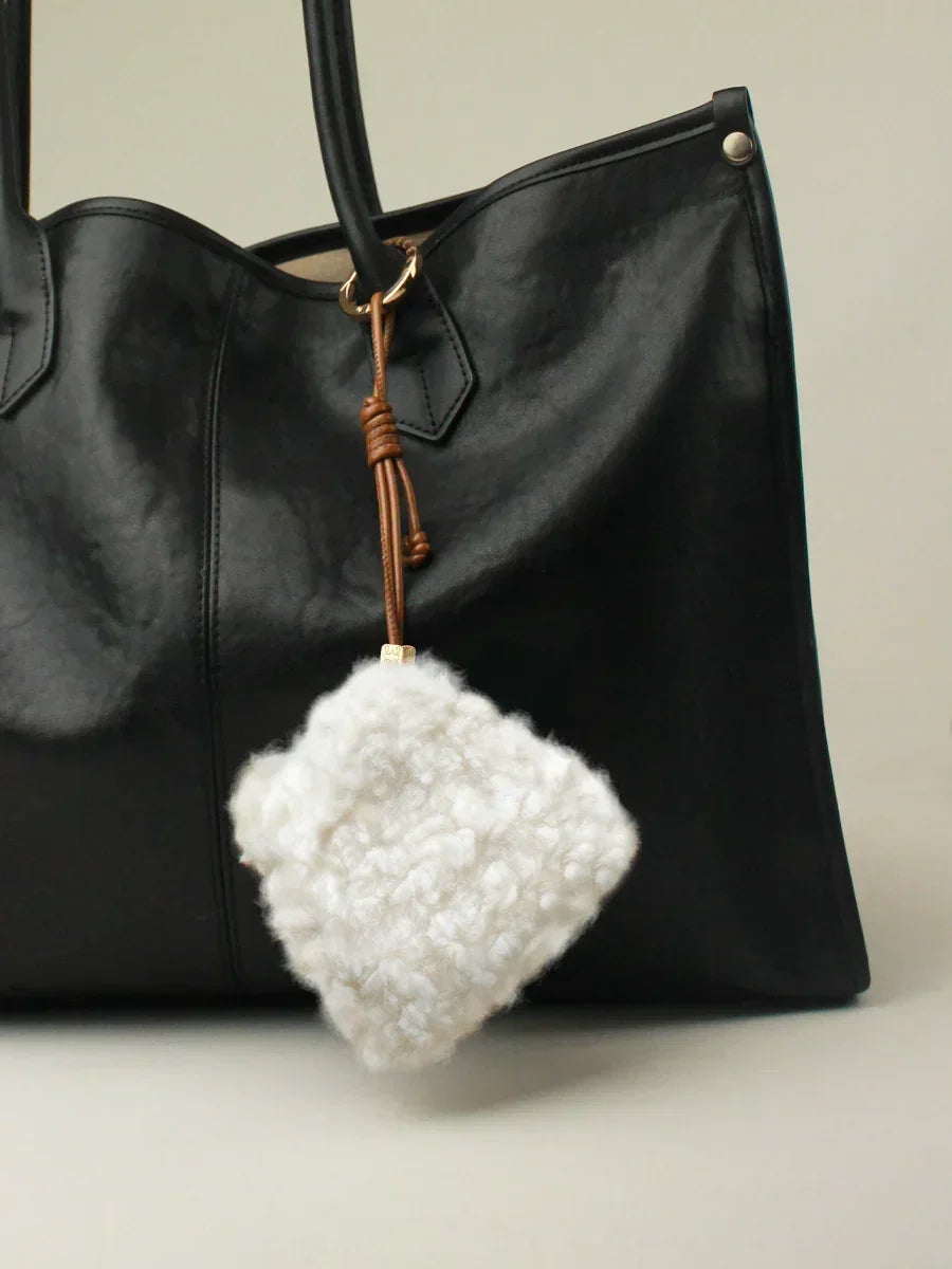 Shearling pouch Solo- Cloud